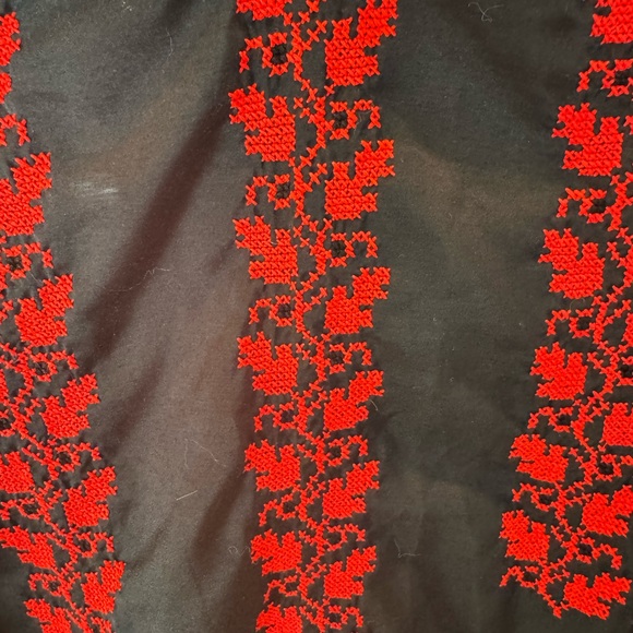 Lily Black Top with Red Stitching - Picture 3 of 7